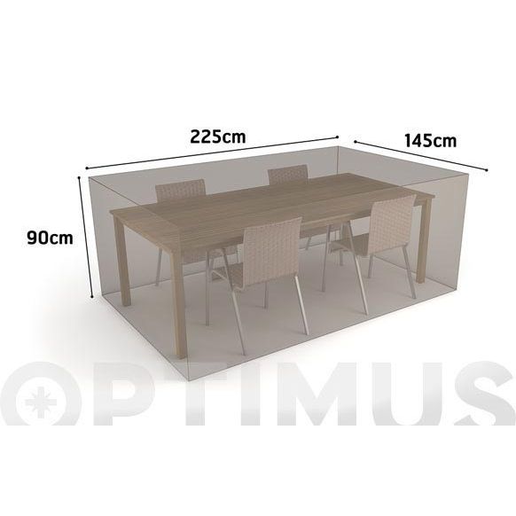 FUNDA MESA RECTANGULAR + 4 SILLAS VISON 225X145X H 90 9681220