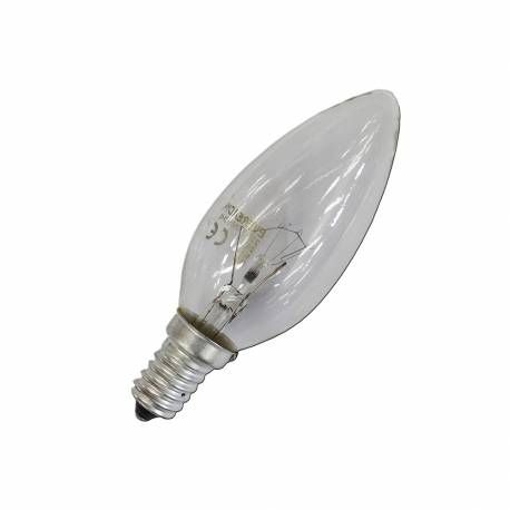 LAMPARA VELA LISA CLARA E14 40W 220V