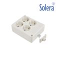 BASE BIPOLAR 4 TOMAS CON T/T LATERAL 16A CUADRADO BLANCO 41220